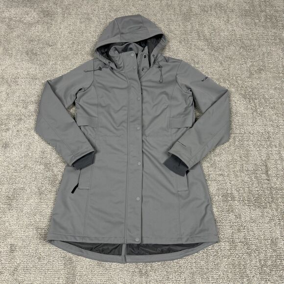 Columbia Coat Womens Large OmniHeat Gray Long Jacket Pockets Lightweight Winter - Picture 1 of 15